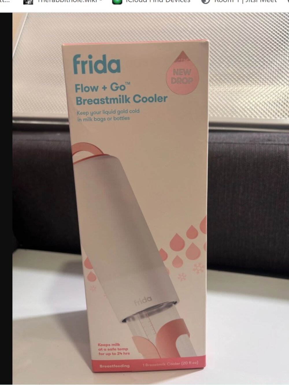 Frida Mom Flow + Go Breastmilk Cooler 20oz - 24hr Portable Cooler - NEW SEALED